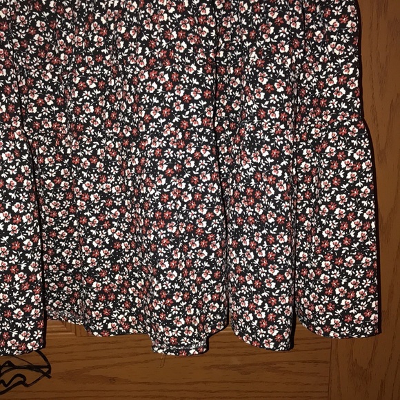 Maurices Ditsy Floral High Rise Ruffle Tiered Pull On Midi Skirt Flowy Textured - Picture 11 of 16